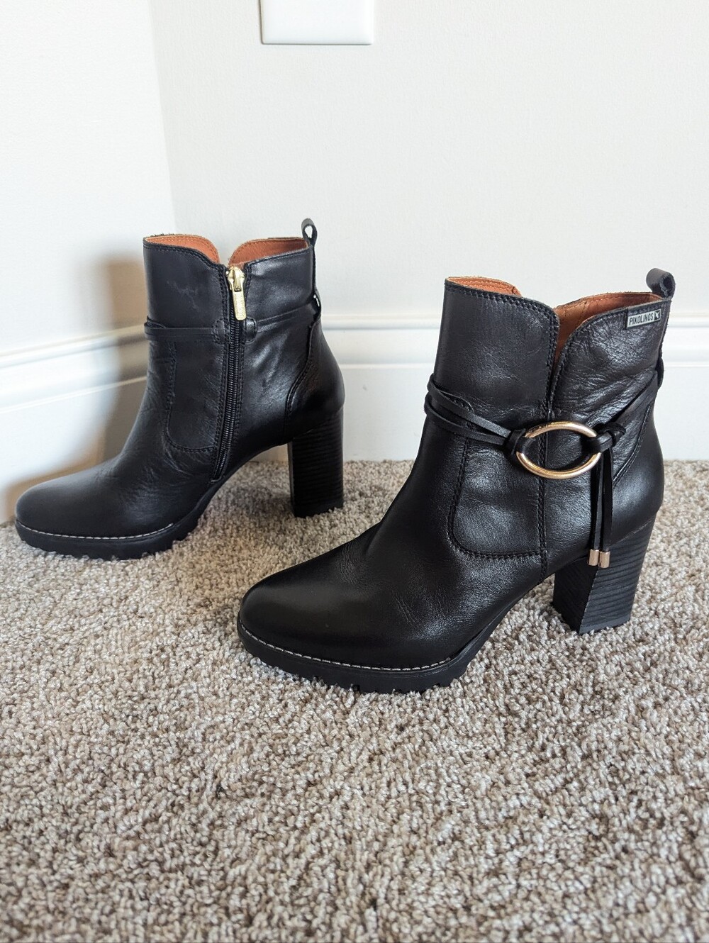 Pikolinos Connelly Heeled Ankle Boot with Tassel - Black sz 38 - Picture 3 of 8